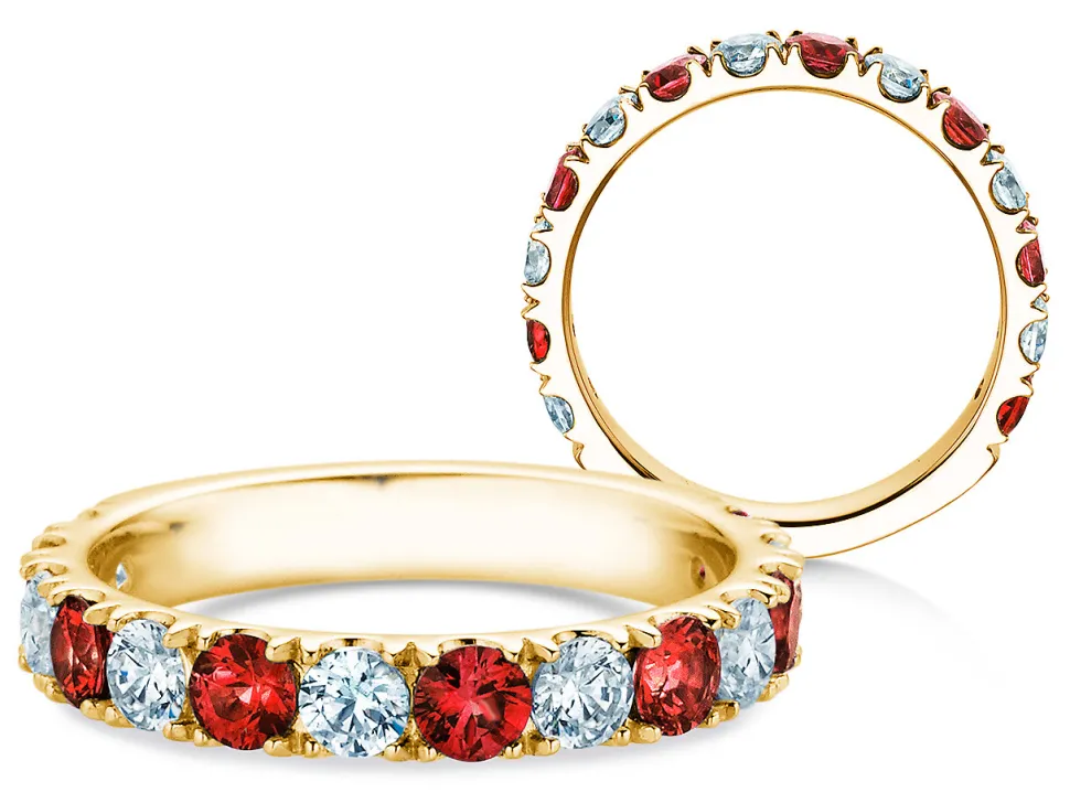 Eternityring Dusk mit Diamant und Farbedelstein