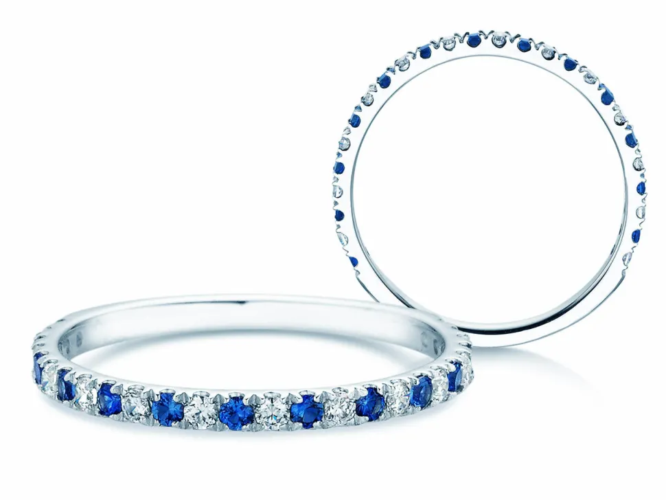 Eternityring Dusk mit Diamant und Farbedelstein