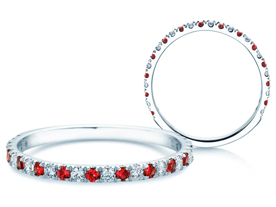 Eternityring Dusk mit Diamant und Farbedelstein
