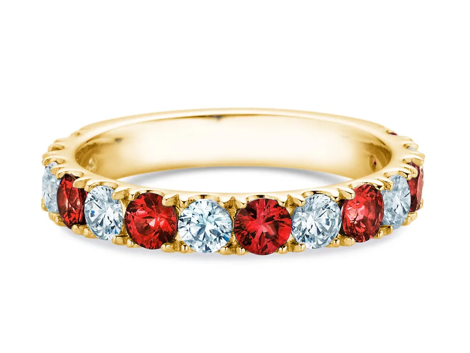 Eternityring Dusk mit Diamant und Farbedelstein