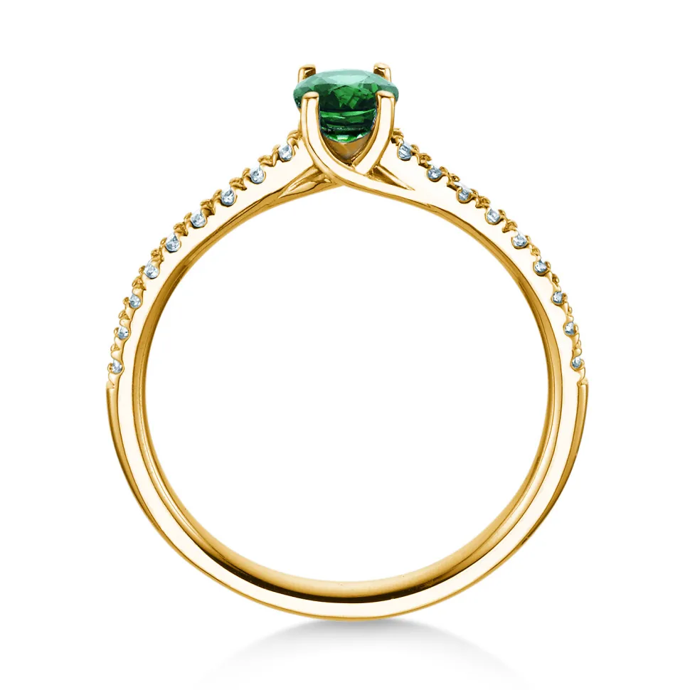 Farbsteinring Glow Pavé