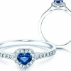 Farbsteinring Heart Saphir mit Diamanten