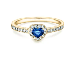 Farbsteinring Heart Saphir