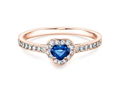 Farbsteinring Heart Saphir