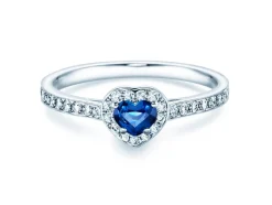 Farbsteinring Heart Saphir mit Diamanten