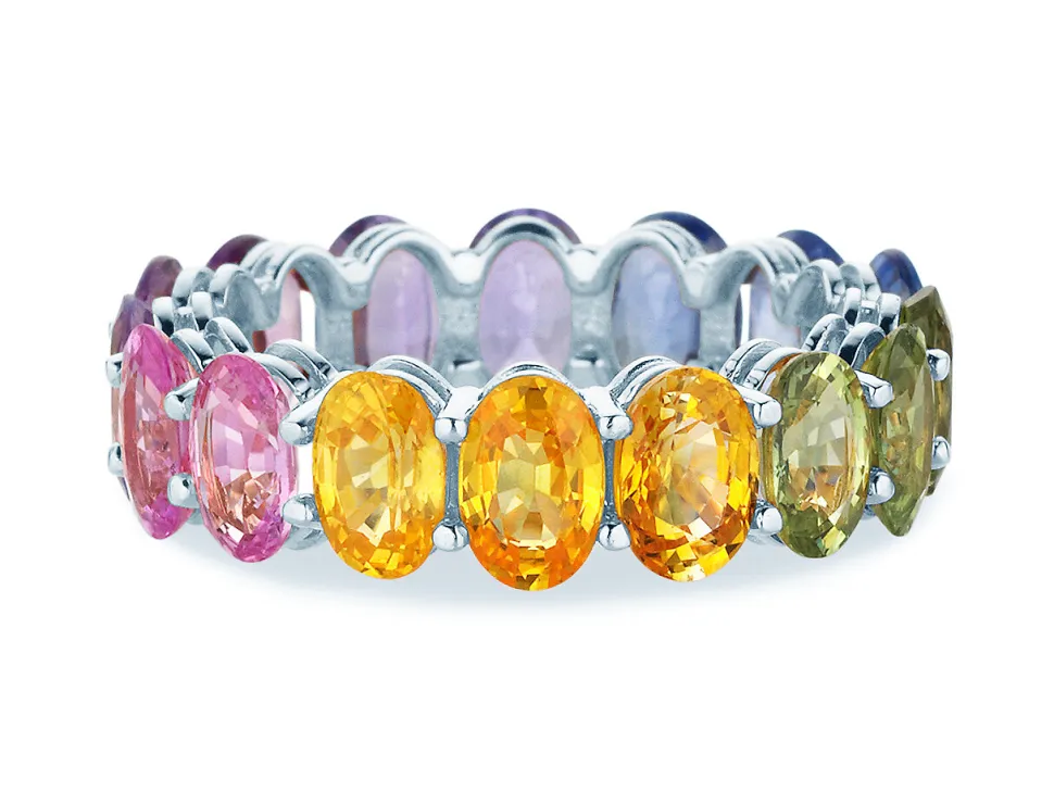 Farbsteinring Rainbow Oval