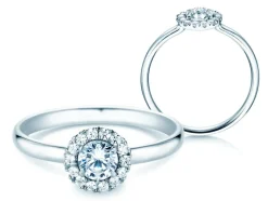 Halo-Diamantring Flower