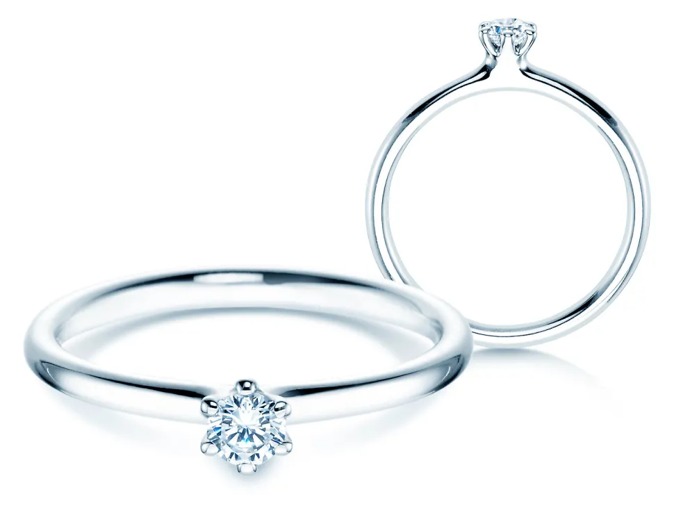 Solitärring Classic 6 mit Diamant