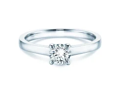 Solitärring Modern - Solitärring mit 4er Krappenfassung und Diamant