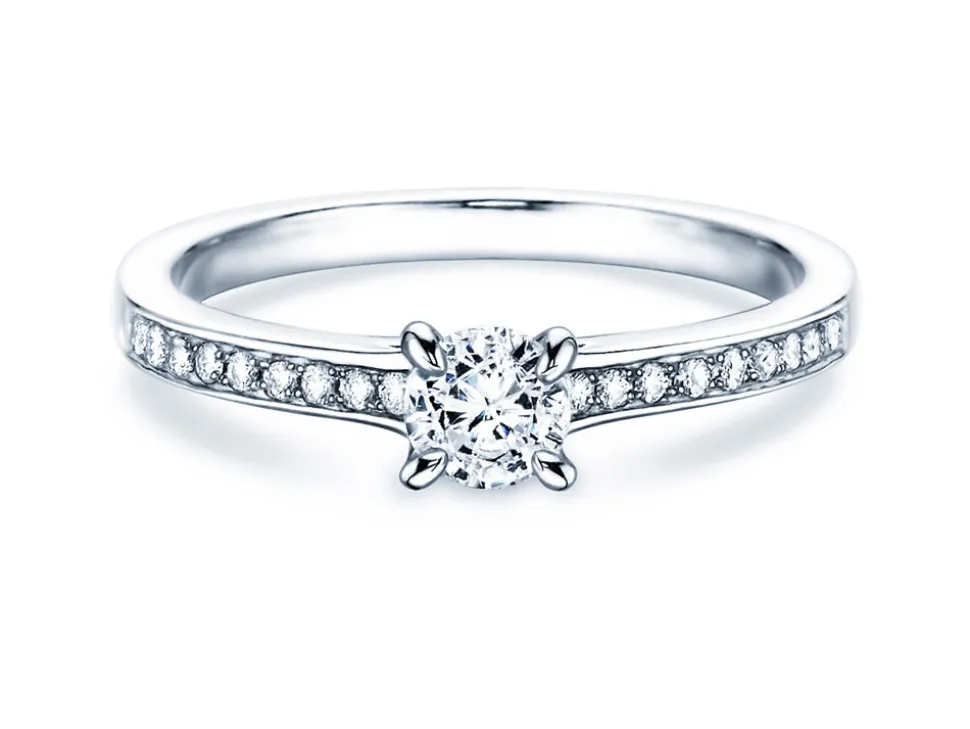 Solitärring Modern Pavé mit funkelnden Diamanten