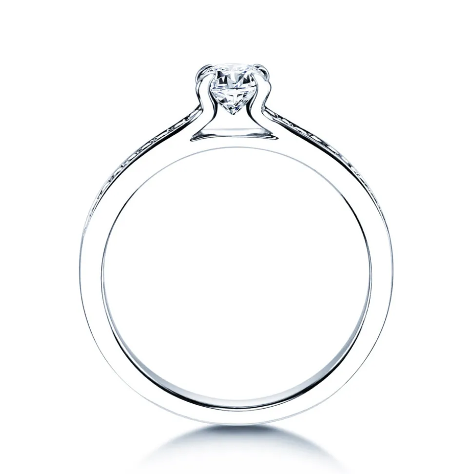 Solitärring Modern Pavé mit funkelnden Diamanten