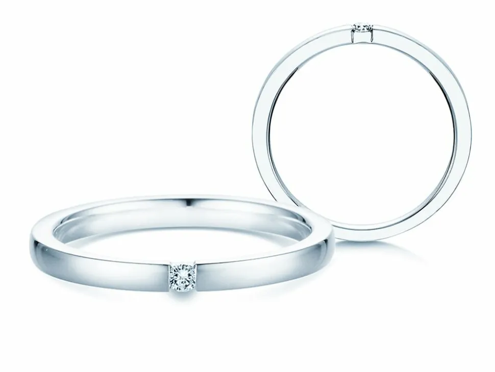 Spannring Infinity mit Diamant