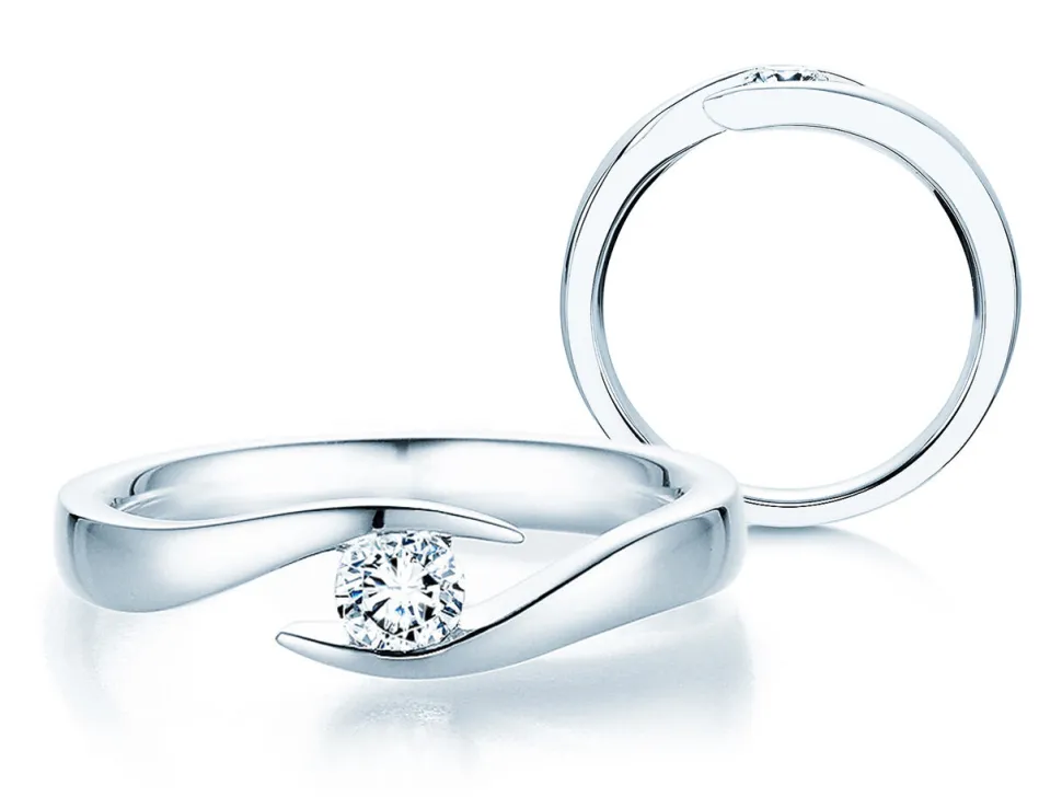 Spannring Twist mit Labordiamant