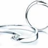 Spannring Twist Petite mit Diamant