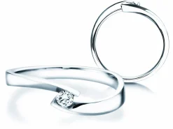Spannring Twist Petite mit Diamant