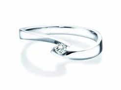 Spannring Twist Petite mit Diamant